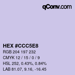 カラーコード: HEX #CCC5E8 | qconv.com