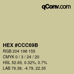 Color code: HEX #CCC69B | qconv.com