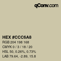 カラーコード: HEX #CCC6A8 | qconv.com