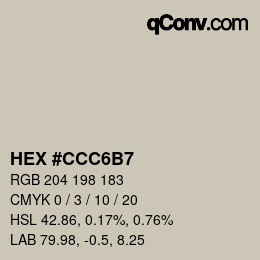 カラーコード: HEX #CCC6B7 | qconv.com