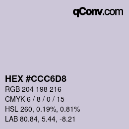 Color code: HEX #CCC6D8 | qconv.com