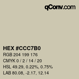 颜色代码: HEX #CCC7B0 | qconv.com