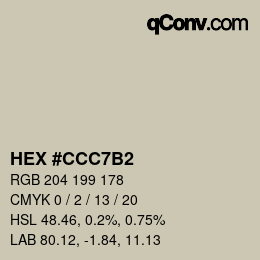 カラーコード: HEX #CCC7B2 | qconv.com