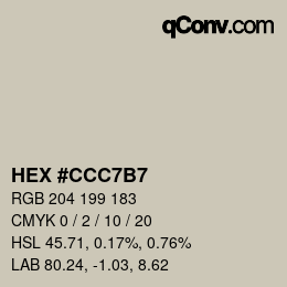カラーコード: HEX #CCC7B7 | qconv.com