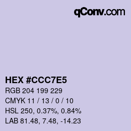 Color code: HEX #CCC7E5 | qconv.com