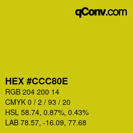 Color code: HEX #CCC80E | qconv.com