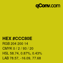 カラーコード: HEX #CCC80E | qconv.com