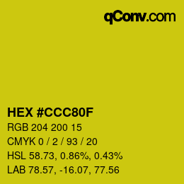 Color code: HEX #CCC80F | qconv.com