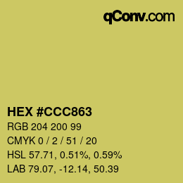 カラーコード: HEX #CCC863 | qconv.com