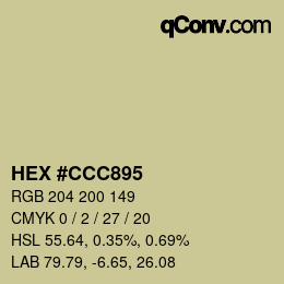 Código de color: HEX #CCC895 | qconv.com