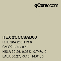 Color code: HEX #CCC8AD00 | qconv.com