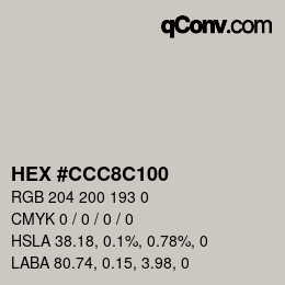 Color code: HEX #CCC8C100 | qconv.com