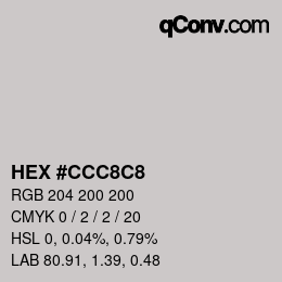 Color code: HEX #CCC8C8 | qconv.com