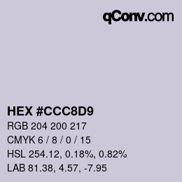 Color code: HEX #CCC8D9 | qconv.com