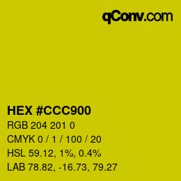 Color code: HEX #CCC900 | qconv.com