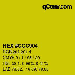 Color code: HEX #CCC904 | qconv.com