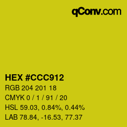 Color code: HEX #CCC912 | qconv.com