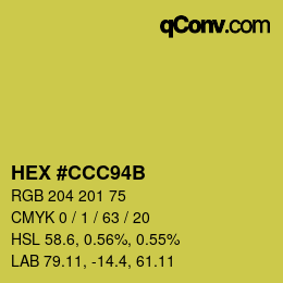 Color code: HEX #CCC94B | qconv.com