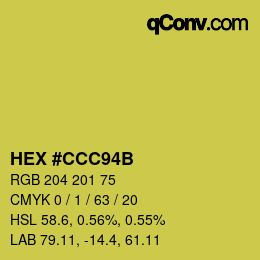 カラーコード: HEX #CCC94B | qconv.com