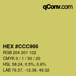 Color code: HEX #CCC966 | qconv.com