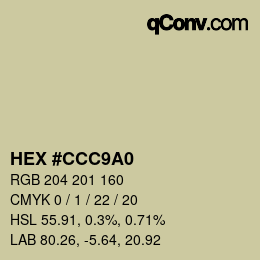 颜色代码: HEX #CCC9A0 | qconv.com