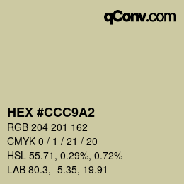 カラーコード: HEX #CCC9A2 | qconv.com