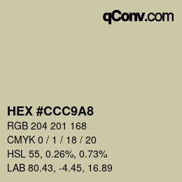カラーコード: HEX #CCC9A8 | qconv.com