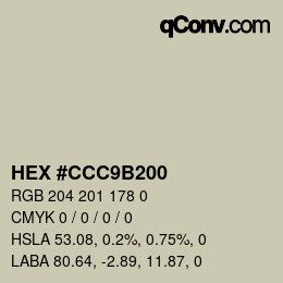 カラーコード: HEX #CCC9B200 | qconv.com