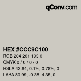 Color code: HEX #CCC9C100 | qconv.com