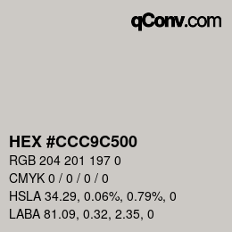 Color code: HEX #CCC9C500 | qconv.com