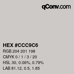 Color code: HEX #CCC9C6 | qconv.com