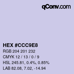 カラーコード: HEX #CCC9E8 | qconv.com