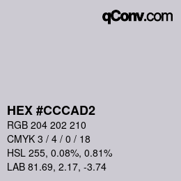 Color code: HEX #CCCAD2 | qconv.com