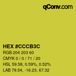 Color code: HEX #CCCB3C | qconv.com