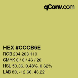 Color code: HEX #CCCB6E | qconv.com