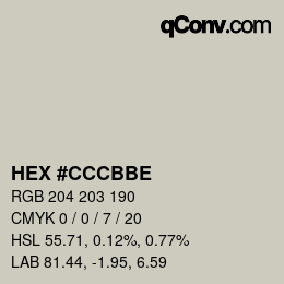 颜色代码: HEX #CCCBBE | qconv.com