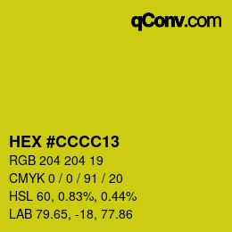 Color code: HEX #CCCC13 | qconv.com