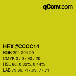 Color code: HEX #CCCC14 | qconv.com