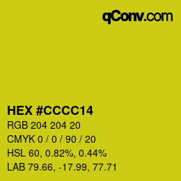 カラーコード: HEX #CCCC14 | qconv.com