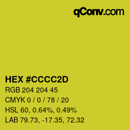 Color code: HEX #CCCC2D | qconv.com