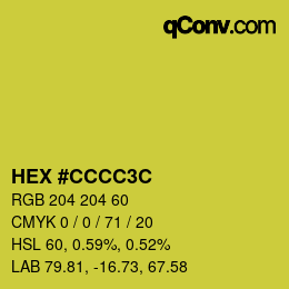 Color code: HEX #CCCC3C | qconv.com