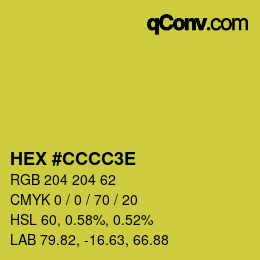 Color code: HEX #CCCC3E | qconv.com