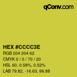 Color code: HEX #CCCC3E | qconv.com