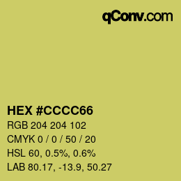 Color code: HEX #CCCC66 | qconv.com