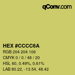 カラーコード: HEX #CCCC6A | qconv.com