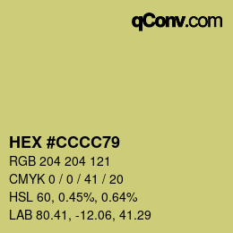 カラーコード: HEX #CCCC79 | qconv.com