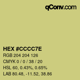 Color code: HEX #CCCC7E | qconv.com