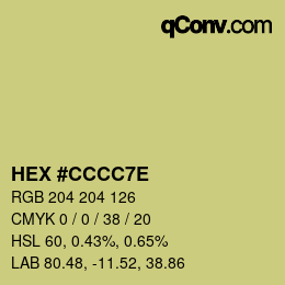 カラーコード: HEX #CCCC7E | qconv.com