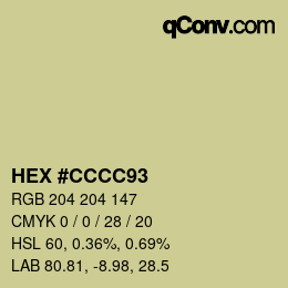 カラーコード: HEX #CCCC93 | qconv.com