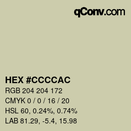 Farbcode: HEX #CCCCAC | qconv.com